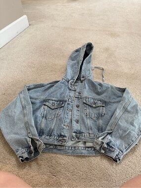 Ruti Casual Hooded Denim Jacket - Light Blue